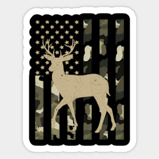 Camouflage Camo American Flag Whitetail Deer Sticker